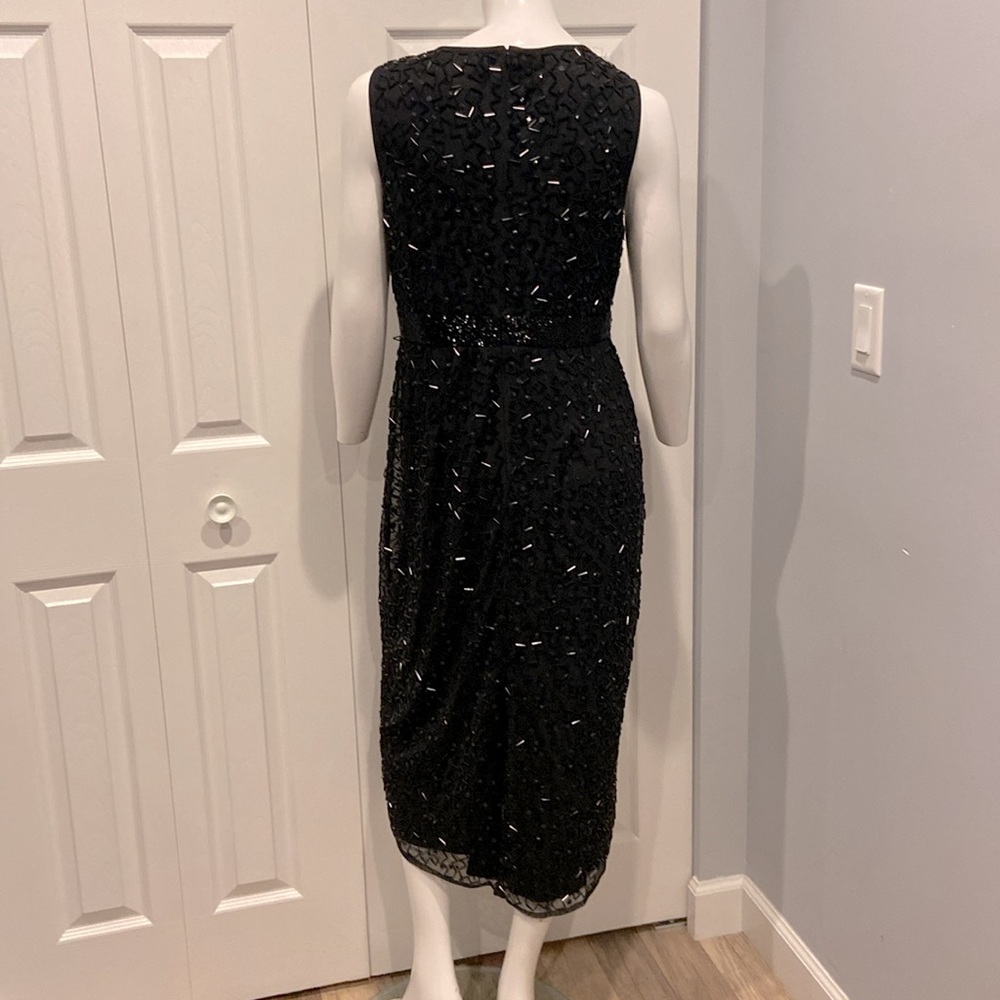 NWOT Mac Duggal geometric beaded cocktail midi - Picture 11 of 14